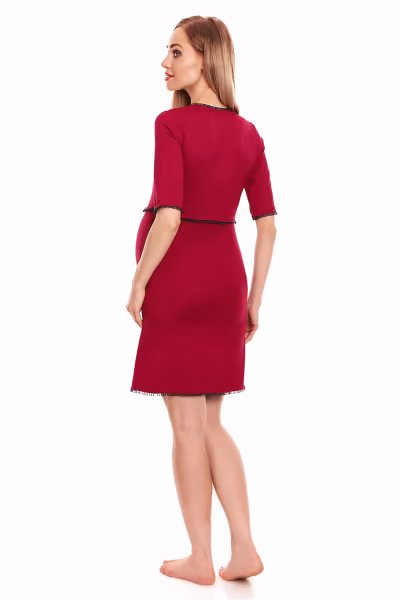 Koszula Nocna Ciążowa Model 0130 Bordo - PeeKaBoo — zdjęcie 3