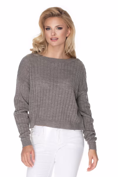 Sweter Damski Model 70022 Cappuccino - PeeKaBoo — zdjęcie 1