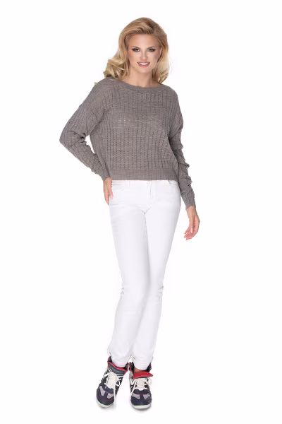 Sweter Damski Model 70022 Cappuccino - PeeKaBoo — zdjęcie 2