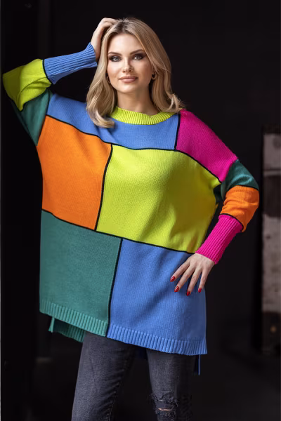 Sweter Damski Model 30089 Limonka - PeeKaBoo — zdjęcie 2