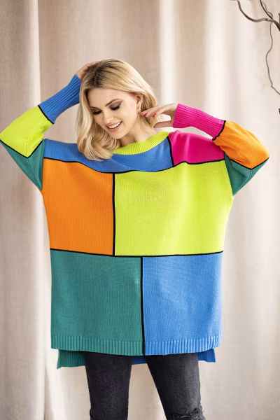 Sweter Damski Model 30089 Limonka - PeeKaBoo — zdjęcie 3