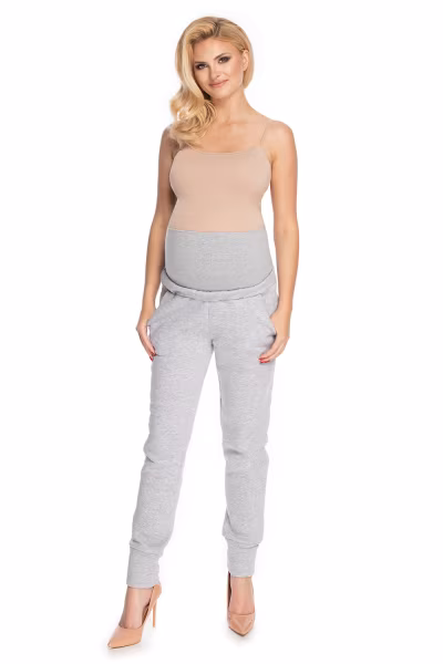 Spodnie Ciążowe Model 0173 Grey - PeeKaBoo — zdjęcie 2