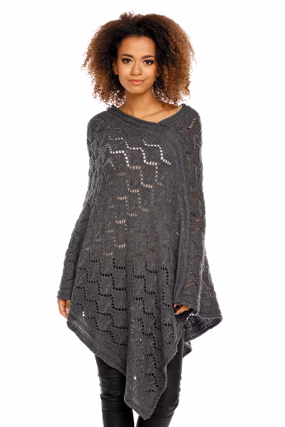 Sweter Poncho model 30012 Graphit - PeeKaBoo — zdjęcie 1