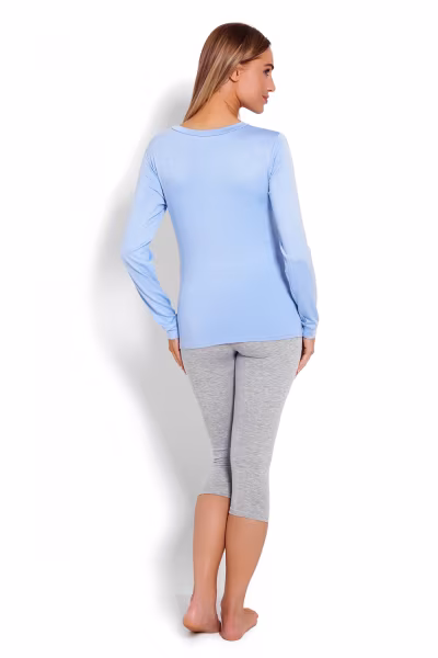 Piżama Damska Ciążowa Model 1679 Sky Blue - PeeKaBoo — zdjęcie 3