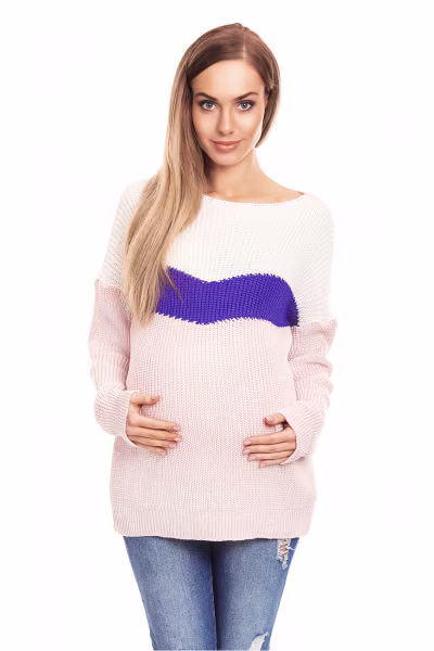 Sweter Ciążowy Model 40023 Powder Pink - PeeKaBoo — zdjęcie 1
