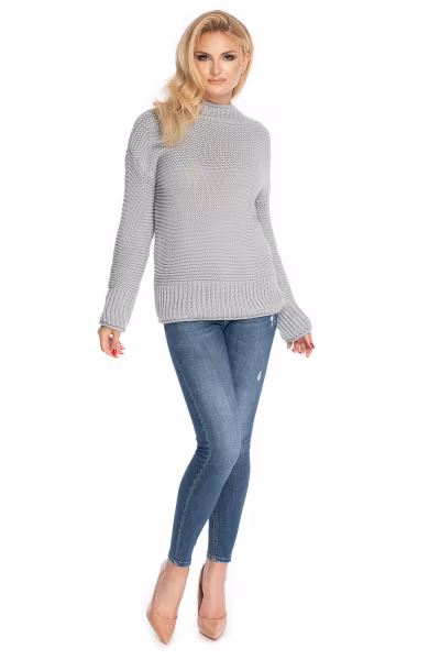 Sweter Damski Model 70032 Grey - PeeKaBoo — zdjęcie 2