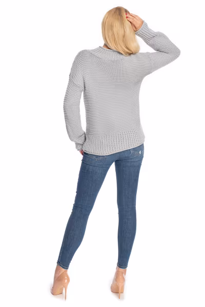 Sweter Damski Model 70032 Grey - PeeKaBoo — zdjęcie 3