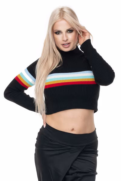Sweter Damski Model 70015 Black - PeeKaBoo — zdjęcie 1