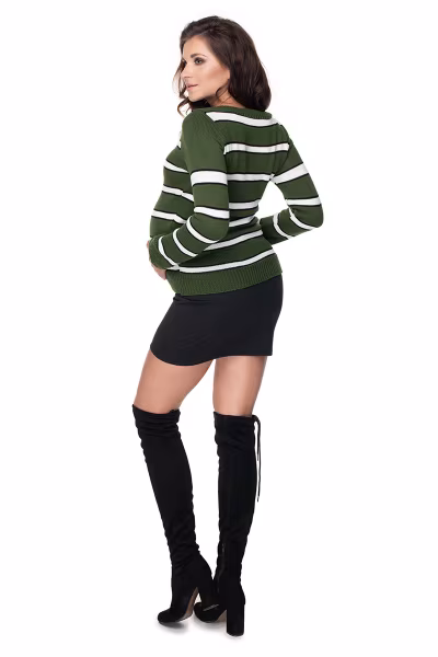 Sweter Ciążowy Model 40044 Khaki - PeeKaBoo — zdjęcie 3