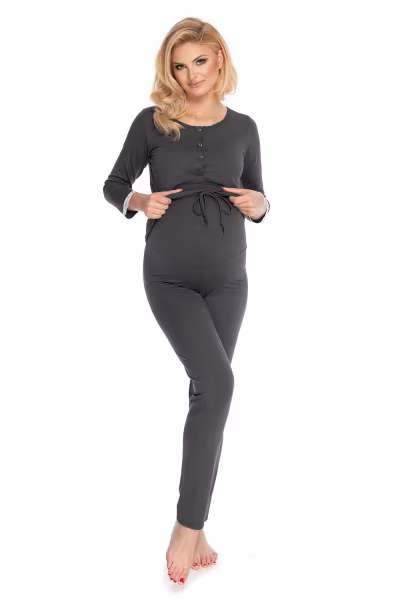 Piżama Damska Ciążowa Model 0181 Grafit - PeeKaBoo — zdjęcie 1