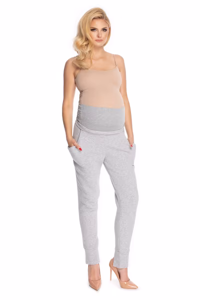 Spodnie Ciążowe Model 0175 Grey - PeeKaBoo — zdjęcie 2