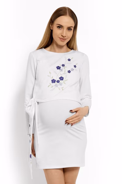 Sukienka Ciążowa Model 1624C White - PeeKaBoo — zdjęcie 1