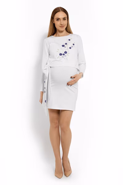 Sukienka Ciążowa Model 1624C White - PeeKaBoo — zdjęcie 2
