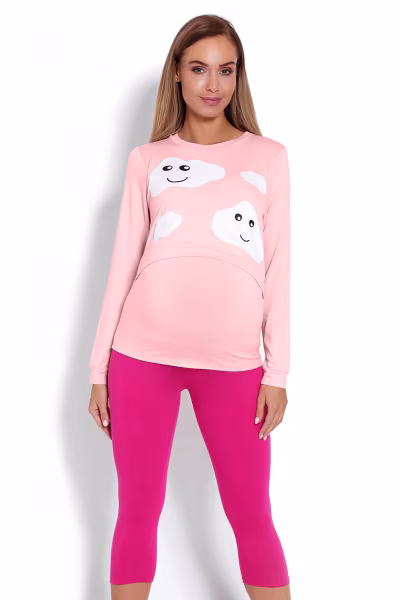 Piżama Damska Ciążowa Model 1679 Pink - PeeKaBoo — zdjęcie 1