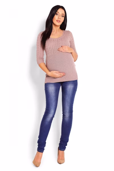 Sweter Damski Model 70008C Cappuccino - PeeKaBoo — zdjęcie 2