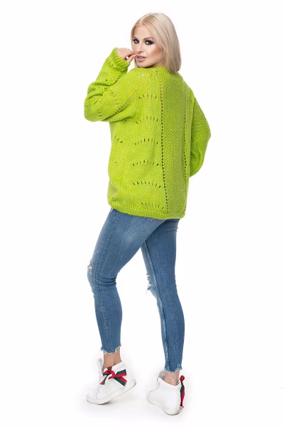 Sweter Damski Model 30059 Limonka - PeeKaBoo — zdjęcie 3