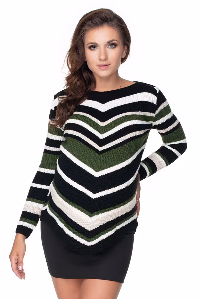 Sweter Ciążowy Model 40032 Khaki - PeeKaBoo — zdjęcie 1
