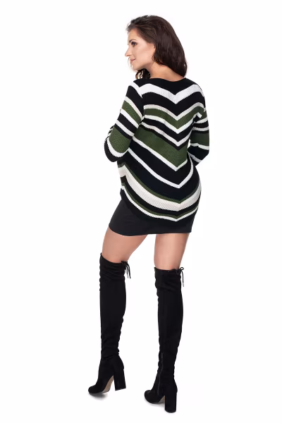 Sweter Ciążowy Model 40032 Khaki - PeeKaBoo — zdjęcie 3