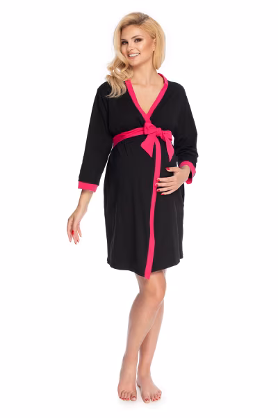 Szlafrok Damski Model 1709 Black - PeeKaBoo — zdjęcie 2