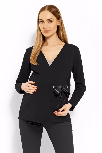 Bluzka Ciążowa Model 1626C Black - PeeKaBoo — zdjęcie 1