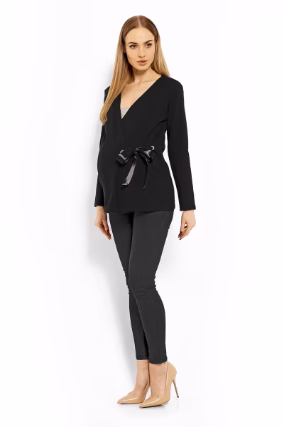 Bluzka Ciążowa Model 1626C Black - PeeKaBoo — zdjęcie 2