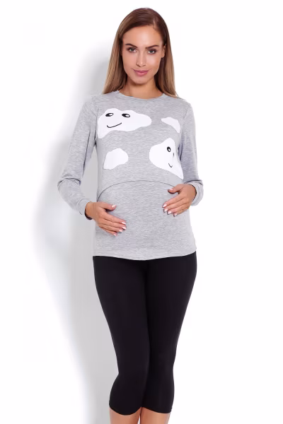 Piżama Damska Ciążowa Model 1679 Grey - PeeKaBoo — zdjęcie 1