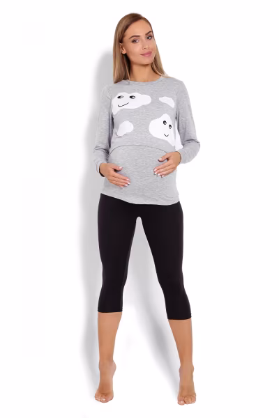Piżama Damska Ciążowa Model 1679 Grey - PeeKaBoo — zdjęcie 2