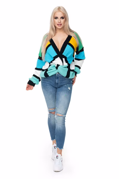 Sweter Damski Model 40027 Green - PeeKaBoo — zdjęcie 2