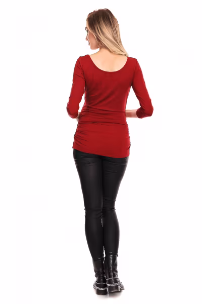 Bluzka Ciążowa Model 0142 Bordo - PeeKaBoo — zdjęcie 3