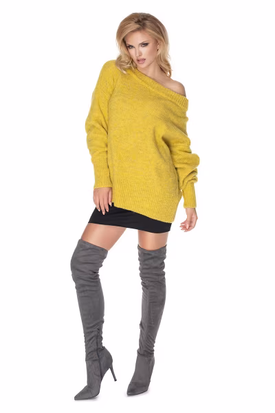 Sweter Damski Model 30064 Yellow - PeeKaBoo — zdjęcie 2