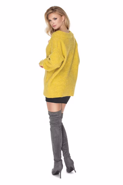 Sweter Damski Model 30064 Yellow - PeeKaBoo — zdjęcie 3