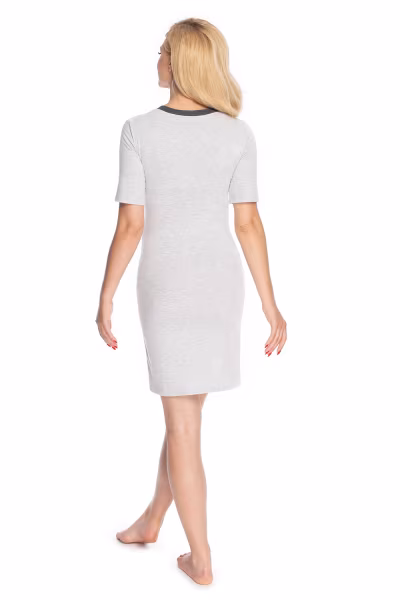 Koszula Nocna Ciążowa Model 1710 Grey - PeeKaBoo — zdjęcie 3