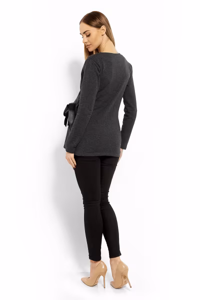 Bluzka Ciążowa Model 1626C Grafit - PeeKaBoo — zdjęcie 3