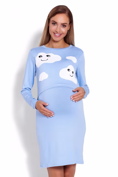 Koszula Nocna Ciążowa Model 1682 Sky Blue - PeeKaBoo — zdjęcie 1