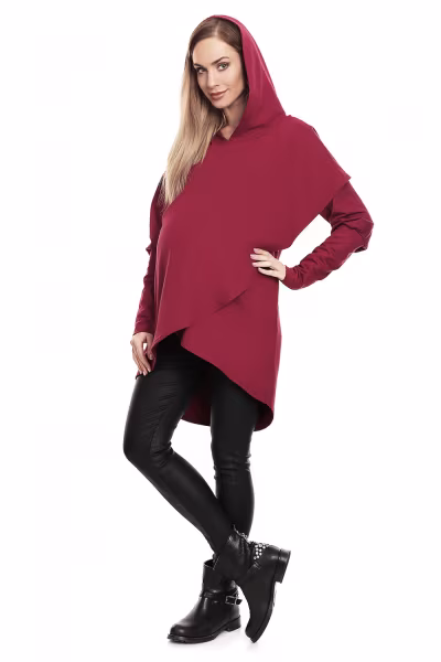 Bluza Ciążowa Model 0146 Bordo - PeeKaBoo — zdjęcie 2