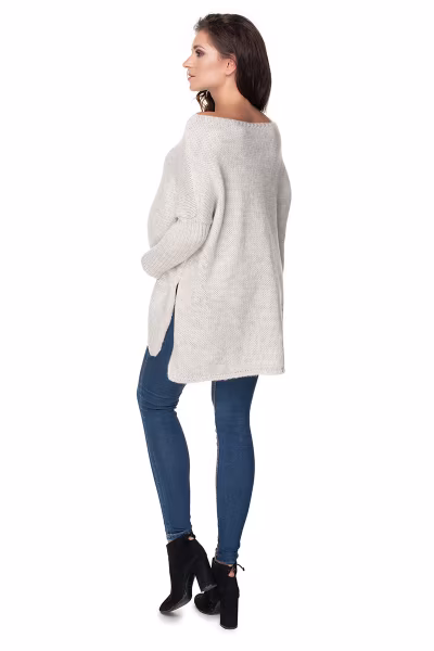 Sweter Ciążowy Model 30075 Light Grey - PeeKaBoo — zdjęcie 3
