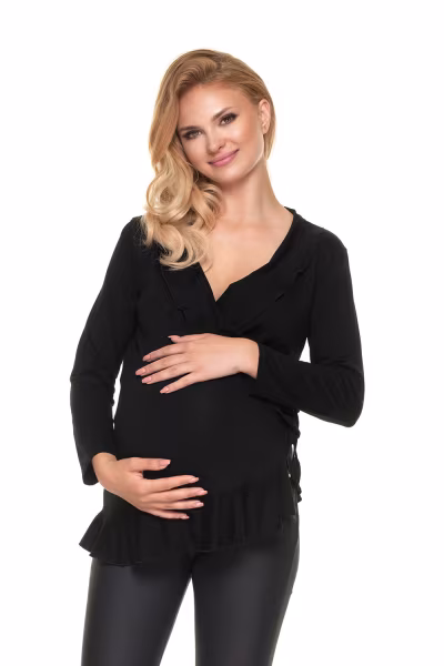 Bluzka Ciążowa Model 0185 Black - PeeKaBoo — zdjęcie 1