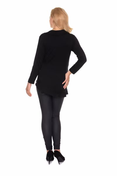 Bluzka Ciążowa Model 0185 Black - PeeKaBoo — zdjęcie 3