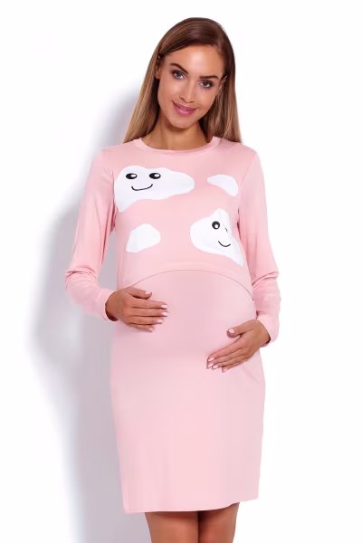 Koszula Nocna Ciążowa Model 1682 Powder Pink - PeeKaBoo — zdjęcie 1