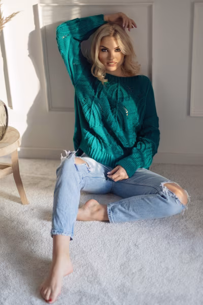 Sweter Damski Model 30081 Morski - PeeKaBoo — zdjęcie 2