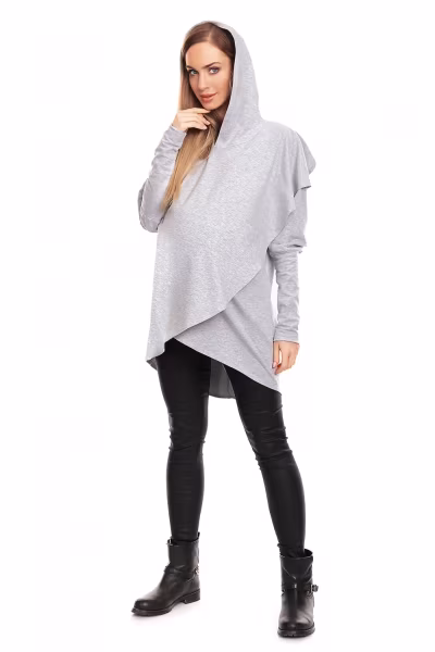 Bluza Ciążowa Model 0146 Grey - PeeKaBoo — zdjęcie 2