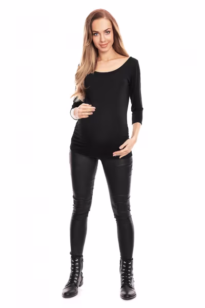 Bluzka Ciążowa Model 0142 Black - PeeKaBoo — zdjęcie 2