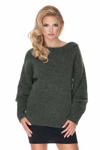 Sweter Damski Model 30064 Khaki - PeeKaBoo — zdjęcie 1