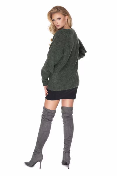 Sweter Damski Model 30064 Khaki - PeeKaBoo — zdjęcie 3
