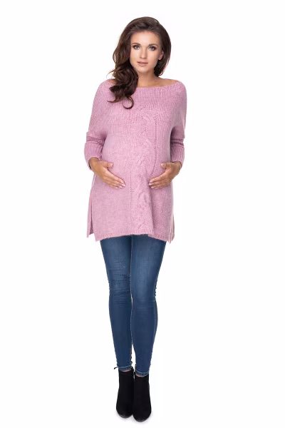 Sweter Ciążowy Model 30075 Lila - PeeKaBoo — zdjęcie 2
