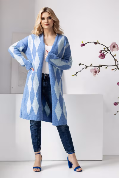 Sweter Kardigan Model 30092 Blue - PeeKaBoo — zdjęcie 1