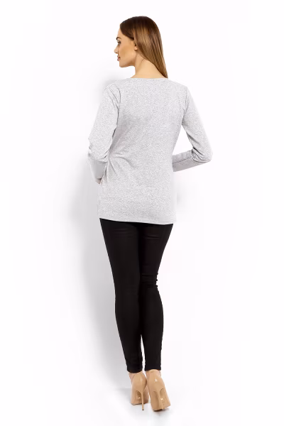 Bluzka Ciążowa Model 1626C Light Grey - PeeKaBoo — zdjęcie 3