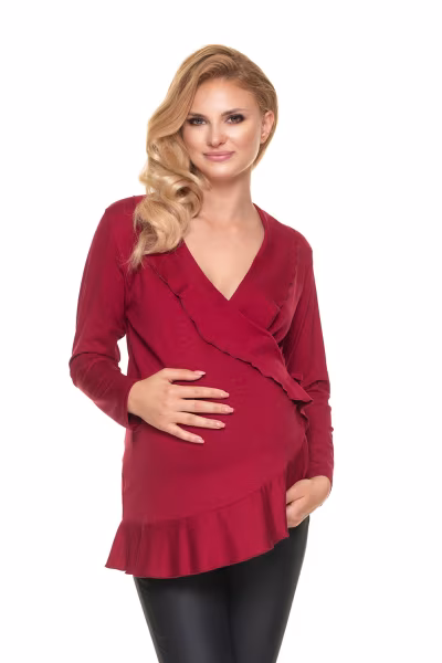 Bluzka Ciążowa Model 0185 Bordo - PeeKaBoo — zdjęcie 1