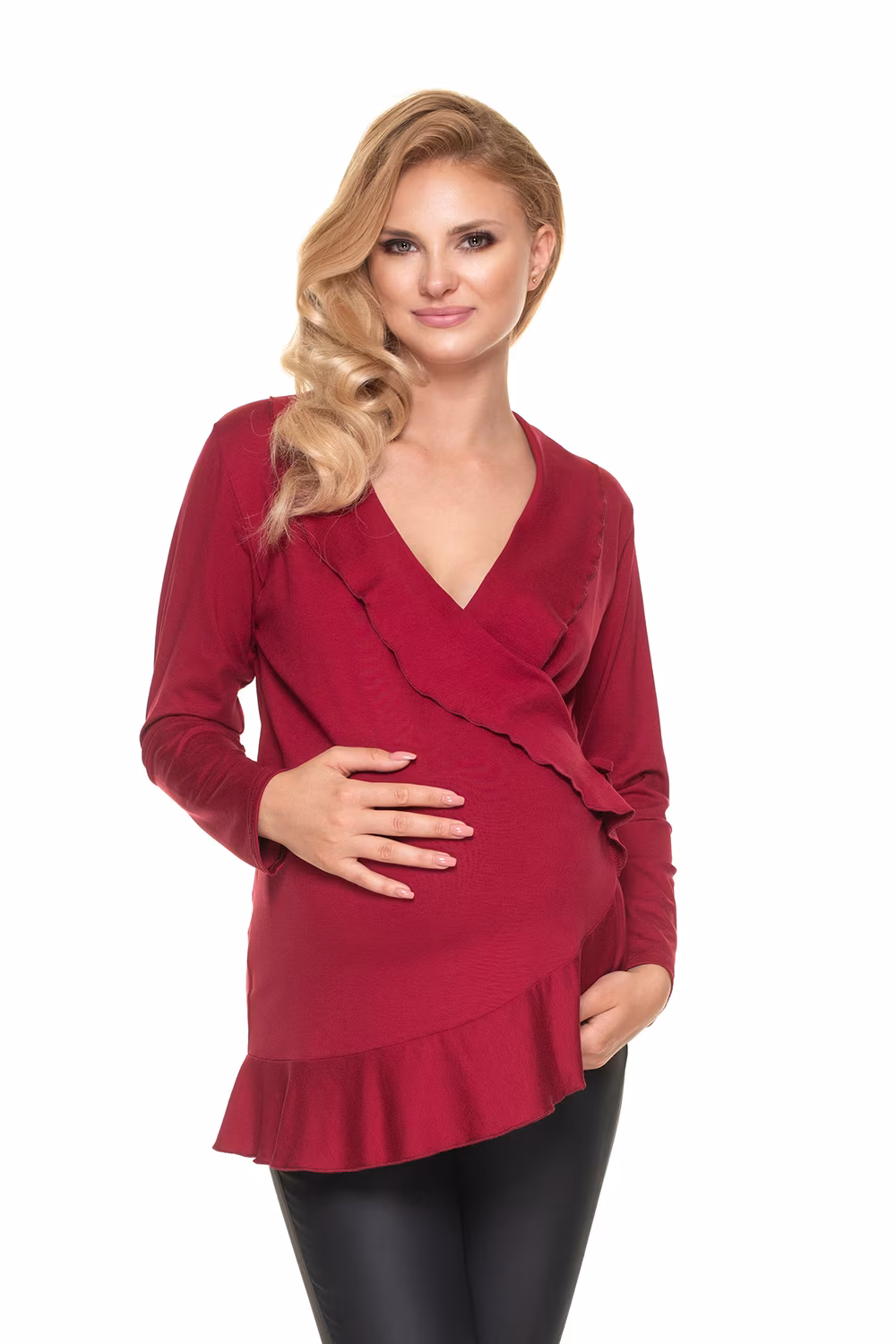 Bluzka Ciążowa Model 0185 Bordo - PeeKaBoo