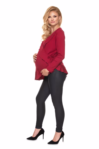 Bluzka Ciążowa Model 0185 Bordo - PeeKaBoo — zdjęcie 2